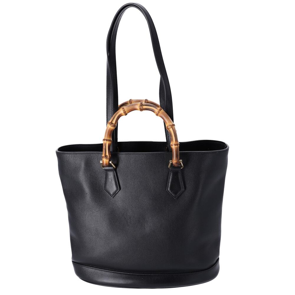 GUCCI Bamboo Diana Tote Bag 750394 Black Leather - Picture 3 of 7